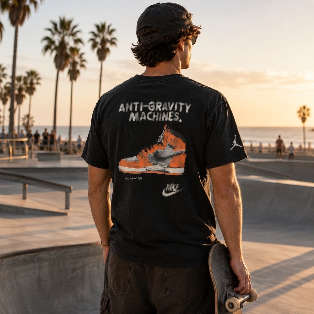 Jordan Anti-Gravity Machines Air Jordan 1 Graphic‎ T-Shirt Black Men Small